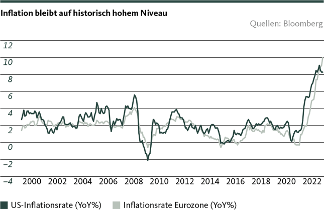 Inflation bleibt auf historisch hohem Niveau