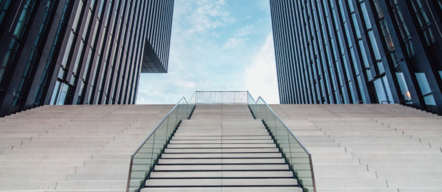Stairs between buildings